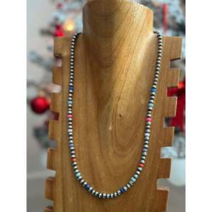 Collier tendance style Navajo avec perles, plaqué rhodium, opale et chaînes en argent sterling pour mariage et cadeau - Product Image 2