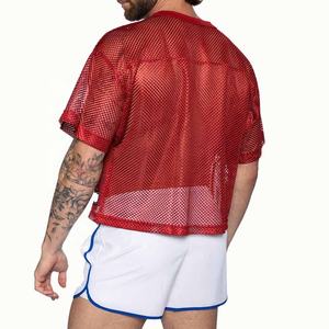Personnalisable recadrée maille football américain maillot respirant été décontracté sport pratique maillot manches courtes imprimé - Product Image 6