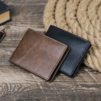 Portefeuille minimaliste fin pour homme en cuir pleine fleur, porte-cartes en cuir de vache, portefeuille fin ultra fin pour homme