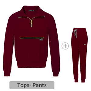 ชุดเครื่องแบบสครับแขนยาวสำหรับผู้หญิงชุดเครื่องแบบโรงพยาบาลเสื้อฮู้ดและกางเกงสำหรับใส่วิ่งโลโก้ได้ตามต้องการ - Product Image 2