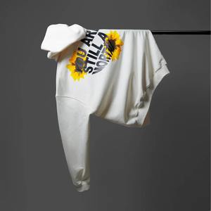 Wholesale 480 GSM French Terry Men's Pullover <b>Hoodie</b> Breathable <b>White</b> Streetwear Custom Screen Printed Embroidered <b>Oversized</b> - Product Image 4