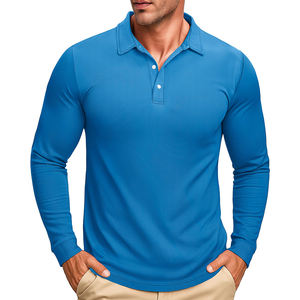 Polo de Moda para Hombre, Transpirable, Personalizable, de Color Sólido, Manga Larga, de Alta Calidad, Fácil de Usar - Product Image 1