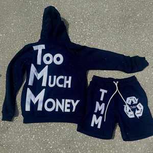 Ensemble de shorts en molleton de coton 100% respirant et léger respectueux de l'environnement avec des motifs imprimés personnalisés saison estivale - Product Image 2