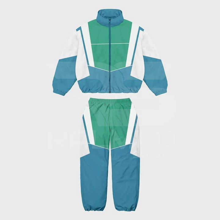 2025 Windbreaker Tracksuit Drop Shoulder Water Proof 2 Piece Drop Shoulder Zipper Jacket and Trouser Set For Men's