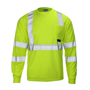 Camiseta de Trabajo Transpirable de Manga Corta y Larga de Alta Visibilidad con Reflectivo para Seguridad Vial para Hombre - Product Image 2