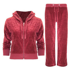 Conjunto de Jogger personalizado de talla regular para mujer, conjunto de pantalones de jogging y Sudadera con capucha de alta calidad para mujer, chándal de terciopelo para mujer - Product Image 1