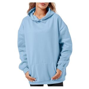 Superventas de mujer 100% algodón manga larga hombro pendiente cuello redondo estampado cómodo pulóver Sudadera CON CAPUCHA DE Bangladesh - Product Image 6