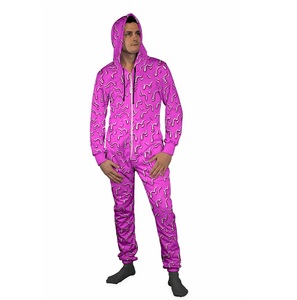 จั๊มสูทสำหรับผู้ชายชุดนอนผู้ใหญ่วันซี่พิมพ์ลายตุ๊กตา2025ระบายอากาศได้ดีชุดนอนชิ้นเดียว - Product Image 2