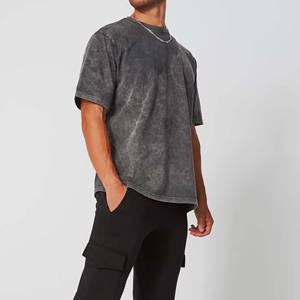 Camisetas gráficas de gran tamaño con lavado ácido de logotipo personalizado, ropa de calle de algodón 100%, camiseta para hombres con estampado DTG Crew Fitness, tamaño en blanco para niños - Product Image 6