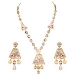 3 Tone Short Necklace Set, Fashion Jewelry, Luxury <b>Artificial</b> Jewelry, Modern 3 Tone Jewelry Set, Forming Jewelry Set Tri Color - Product Image 5