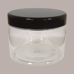 Frasco transparente para mascotas de 5 uds con tapa negra brillante Capacidad de 500ml para crema para el cuidado de la piel de helado y tapa superior de rosca de polvo suelto" - Product Image 3