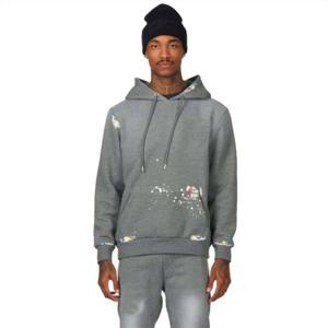 เสื้อฮู้ดสวมหัวผ้าฝ้ายเฮฟวี่เวทของผู้ชาย & โพลีเอสเตอร์รีไซเคิลพร้อมดีไซน์พัฟของจำเป็นขนาดปกติสำหรับฤดูหนาว - Product Image 1