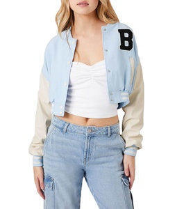 2024 nouveau Style Streetwear haut tendance Logo personnalisé 100% coton polaire longues femmes université vestes dames université vestes - Product Image 1