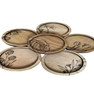 Vente en gros Ensemble de sous-verres Sortie d'usine Pas cher Personnalisé Imprimé Bougie résistante à la chaleur Sous-verre en bois avec liège - Product Image 2