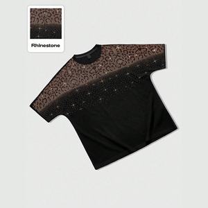 T-shirt Oversize Bling en Coton avec Strass pour l'Été – Style Hip Hop Streetwear et Motif Cristal – Vente en Gros de Vêtements Tendance - Product Image 3