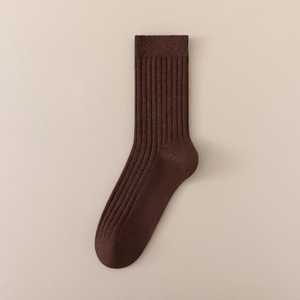 Unisex Adults Spandex/Nylon Black White <b>Grey</b> Solid Crew <b>Socks</b> Digital Printing Eco-Friendly Sweat-Absorbent Spring for Yoga - Product Image 2