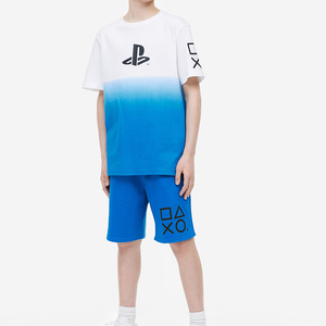 Novedad de verano, conjunto de ropa informal para niños, camiseta para bebés y pantalones cortos de Bermudas de 2 piezas, tela de cintura elástica para usar - Product Image 3