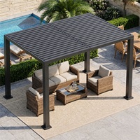 Pergola Bioclimatique Personnalisée pour Jardin, Toit à Lames Orientables, Pergola Extérieure Résistante aux Intempéries, Pergola Rétractable Motorisée en Aluminium