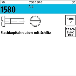 <b>Flat</b> Head <b>Screws</b> ISO 1580 M6 X 25 A4 Stainless Steel 200 Pieces - Product Image 1