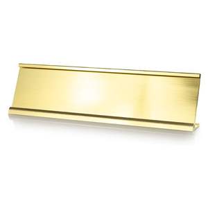 Placa de Identificación de Escritorio de Oficina Grabada con Láser, Chapada en Oro y Latón Tradicional, Suministro del Fabricante OEM - Product Image 1