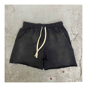 New Style Custom Street High Quality Cotton French Terry Raw Hem Tie Dye <b>Shorts</b> for <b>Men</b> Made By RAM Industry - Product Image 3