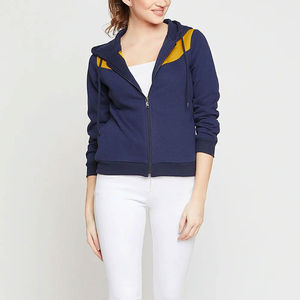 Sweats à capuche pleine longueur en coton 100% pour femmes du fabricant pakistanais tenue d'hiver à la mode avec logo avant sweats à capuche de couleur unie - Product Image 4