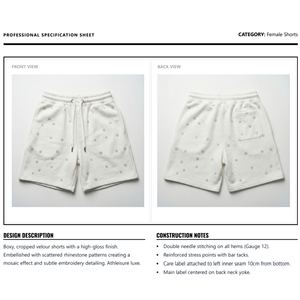 Shorts Bermuda Altos para Mujer, Personalizados, Estilo Y2K, con Pedrería, Hip Hop, Corte Regular, Ecológicos, para Gimnasio, Deportes, Casuales, Venta al Por Mayor, Suministro para Pedidos al Por Mayor - Product Image 6