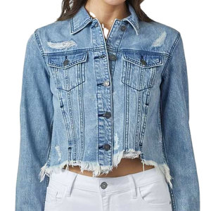 Premium Quality Women Jeans Jacket Custom Logo Comfortable Casual Wear Women Jeans Jacket For Online Sale