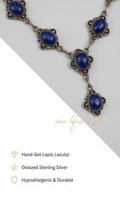 Collar con Colgante de Plata de Ley con Diseño Moderno de Piedra Preciosa de Lapislázuli en Forma de Mariposa, Estilo Étnico, para Aniversario - Product Image 3