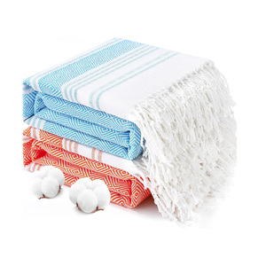 Coton turc Fouta Hammam Serviette Tissé À La Main Bain Plage Spa Wrap Absorbant Léger Jeter Pique-Nique Voyage Châle Couverture - Product Image 1