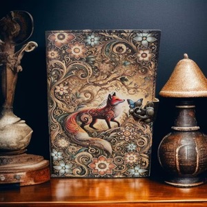 400 Page grand renard Vintage fait à la main en cuir Journal Grimoire gros journal livre de sorts vierges d'ombres cadeaux de noël célestes - Product Image 3