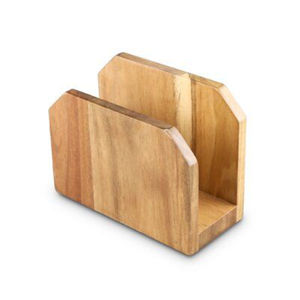 Dispensador de servilletas de granja rústico duradero de estilo moderno, servilletero de madera de acacia para mesa de cocina y encimeras para bodas - Product Image 1