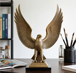 Custom Bronze Eagle Trophy Statue Handmade Casting Flying Bird Sculpture Award Figurine