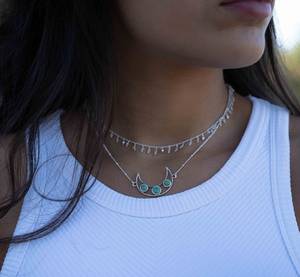 Collier Pendentif Turquoise Chaîne Curb Traditionnelle en Argent Sterling 925 Fait Main pour Femme, Perles Minimalistes Certifiées, Cadeau Idéal - Product Image 3