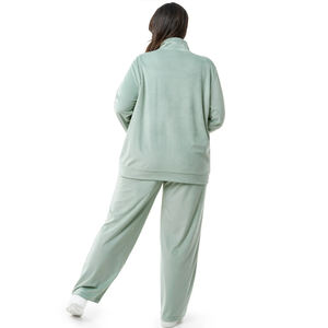 Haute qualité 100% coton Tech polaire à capuche solide hiver femmes grande taille survêtement ensembles OEM vêtements d'entraînement - Product Image 2