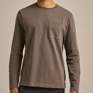 <strong>Long-Sleeve</strong> <strong>T</strong>-<strong>Shirt</strong> for Men Pocket Crew Neck Pima Cotton Men's Tshirts Organic Jersey Mens <strong>t</strong> <strong>Shirts</strong> Custom <strong>T</strong> <strong>Shirt</strong> Oversized - Product Image 5