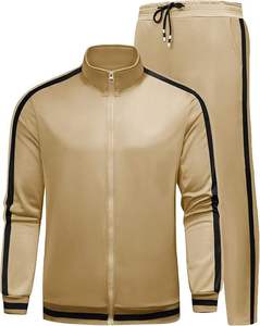 Conjunto Deportivo de Dos Piezas, Chándal, Tela Elástica, Estilo Atlético, Ajuste Cómodo, Logotipo Personalizado, Ropa Deportiva Masculina de Primera Calidad - Product Image 1