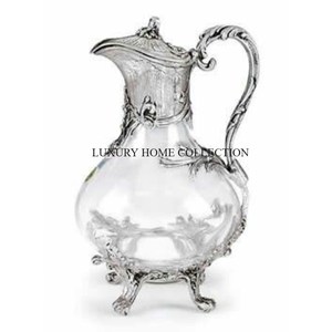 Vintage metal fancy beverage <b>jug</b> with intricate detailing and an exquisite handle ideal for classic and modern interiors - Product Image 3