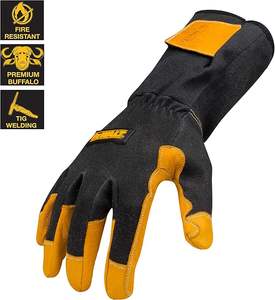 Gants de soudage en cuir, résistants aux perforations, aux chocs et aux hautes températures, gants de protection pour le travail en four, vente en gros - Product Image 4