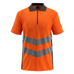 Custom Logo <b>Hi</b> <b>Vis</b> Reflective Polo Shirt <b>Orange</b> And Black Construction Polo T Shirts Short Sleeve Safety Work Shirts - Product Image 3