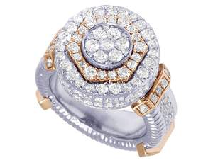 S925 plata con moissanita redonda diamante chapado en oro anillo para hombres compromiso y anillo de boda - Product Image 3