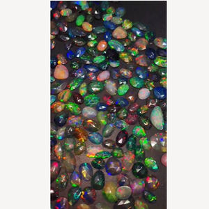 367 piezas de ópalo negro etíope Natural 8- 17mm faceta cabujón 306 Cts lote Iroc calidad de ventas Rosecut espalda plana piedra preciosa US $368 - Product Image 2