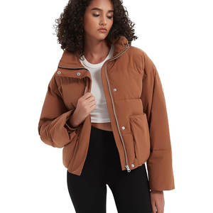 Veste bouffante en nylon de haute qualité pour femmes Design noir respirant et à la mode avec fermeture à glissière pour l'hiver - Product Image 2