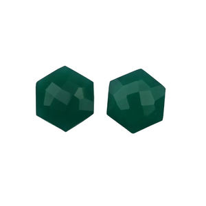 12มม. เพชรพลอยธรรมชาติขัดเงาสีเขียวนิลทรงหกเหลี่ยมเพชรพลอยหลวมปรับเทียบได้สำหรับทำเครื่องประดับโดยตรง - Product Image 4