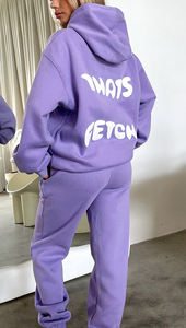 Sudadera holgada con logotipo personalizado, conjunto de sudaderas con capucha y joggers, chándal con capucha de 2 piezas de algodón 100% - Product Image 2