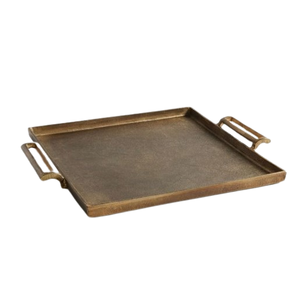 สไตล์ดั้งเดิมถาดเสิร์ฟตกแต่งโต๊ะสี่เหลี่ยมผืนผ้าถาดโลหะสําหรับบ้านร้านอาหารเครื่องครัวอุปกรณ์ - Product Image 2