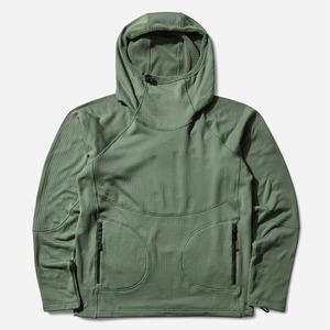 Sudadera con capucha de bolsillo sólido de rejilla térmica de algodón 100% ligero para hombre, transpirable, de secado rápido, para invierno, al aire libre para aventura, comodidad diaria - Product Image 1