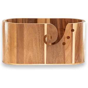 Cuenco de hilo de madera grande hecho a mano, organizador de ganchillo y tejido con accesorios de ganchillo para costura y regalo - Product Image 4