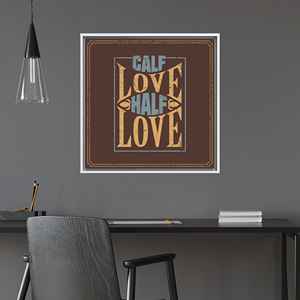 Elegant Calf Love Half Love Printed <b>Canvas</b> Art for Valentine's Day,White <b>Framed</b> - Product Image 1
