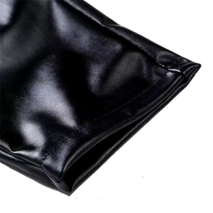 Calzoncillos bóxer de cuero negro para hombre, medio pantalón con bolsillos, pantalones cortos deportivos Cargo de Hip Hop, pantalones para discoteca - Product Image 5